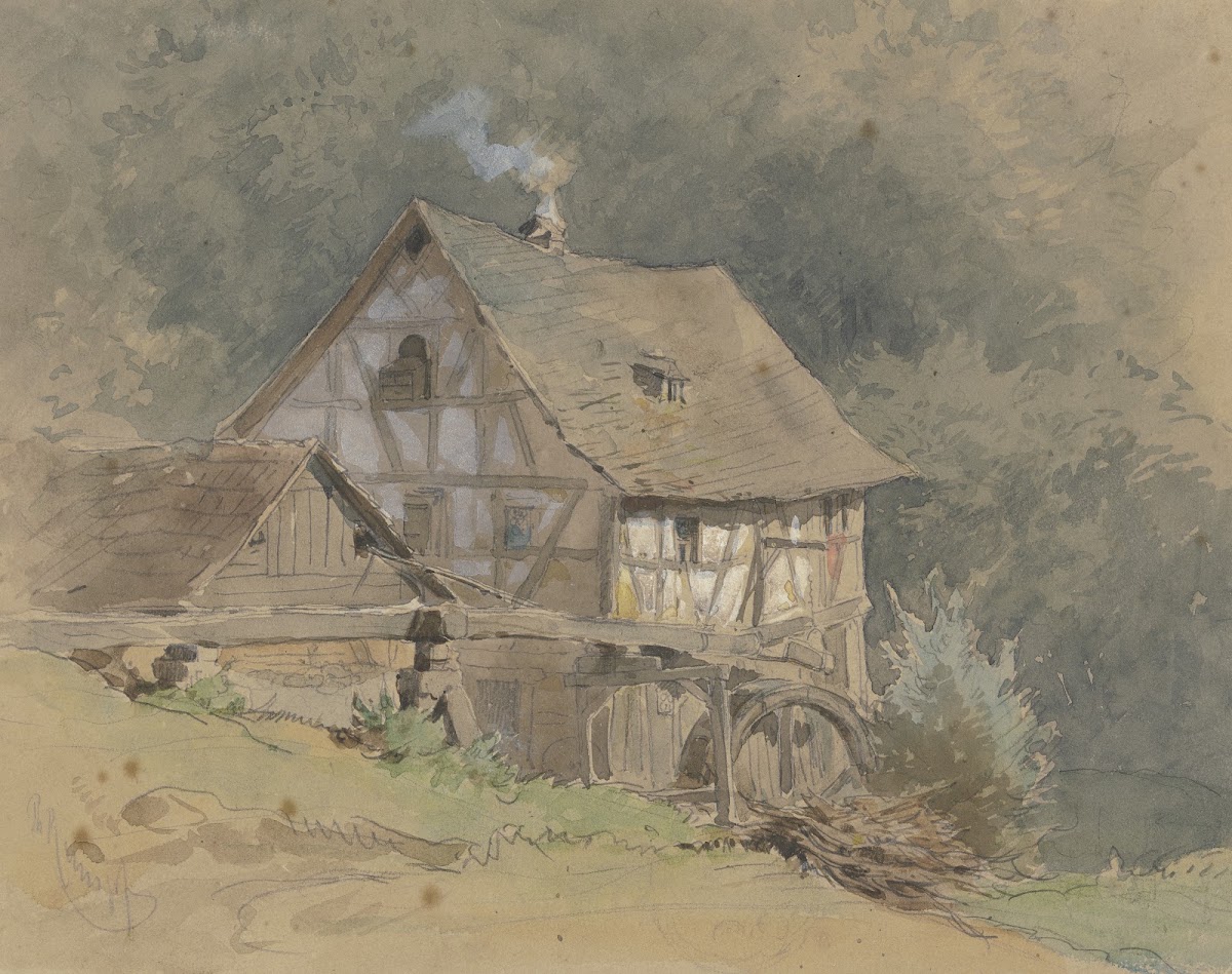 Wassermühle aus Fachwerk