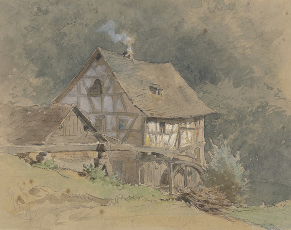 Wassermühle aus Fachwerk