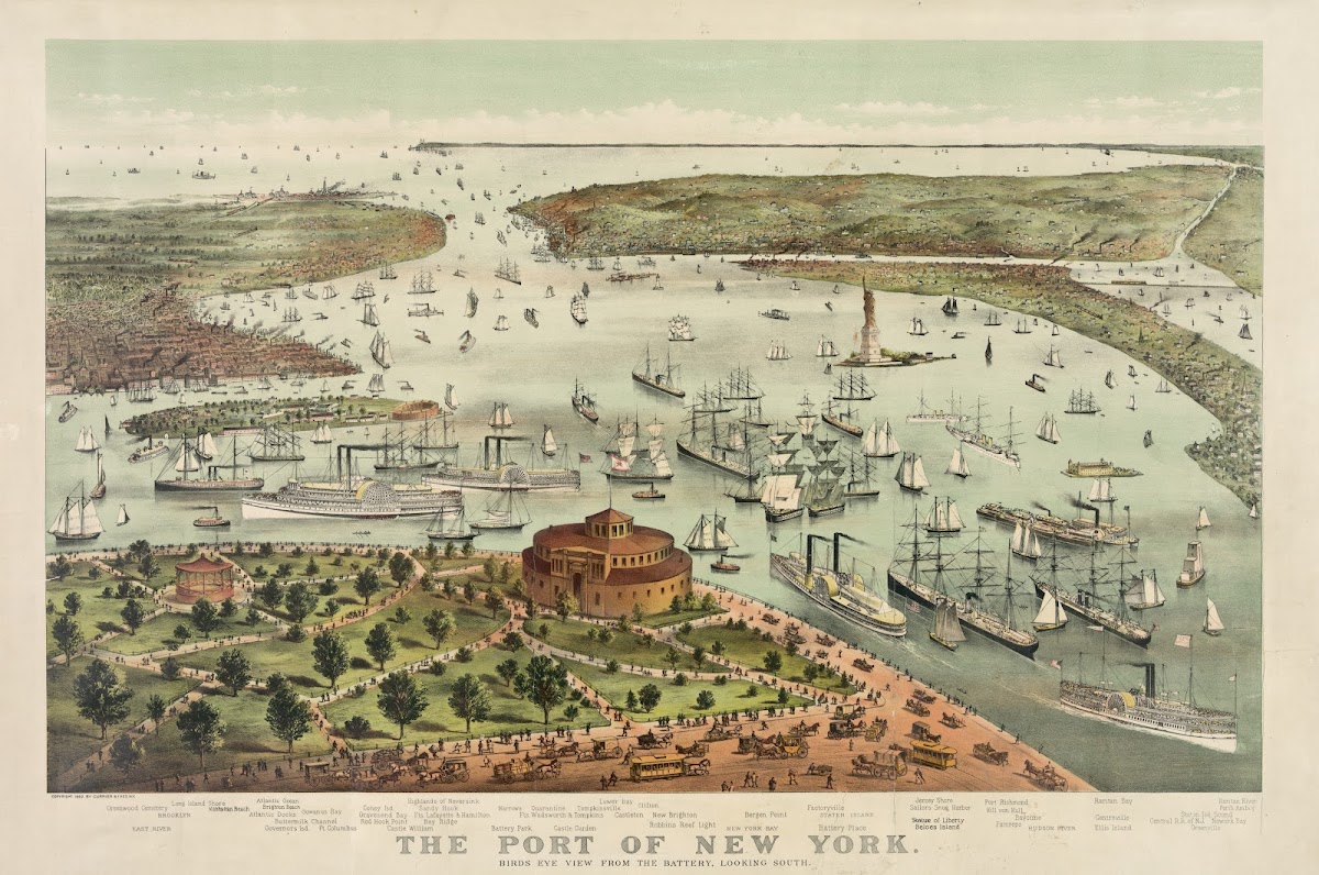 The Port of New YorkBirds eye view from the Battery looking south 1892