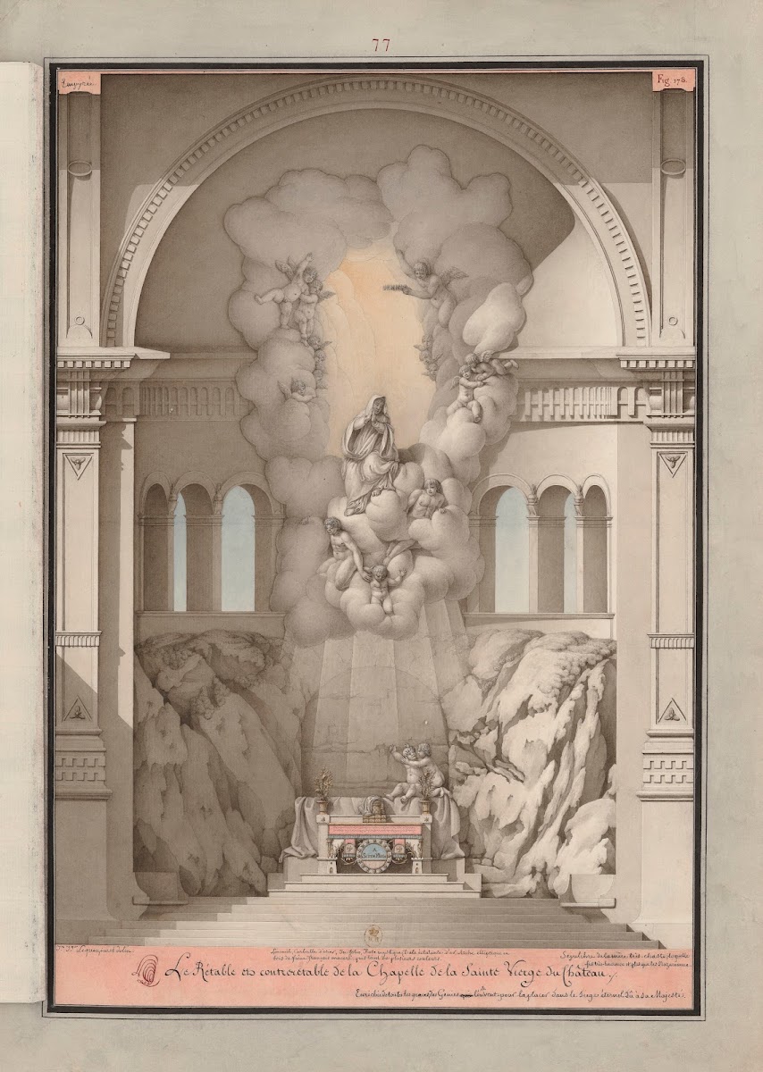 Le retable et contreretable de la chapelle de la Sainte Vierge du château 1777 1