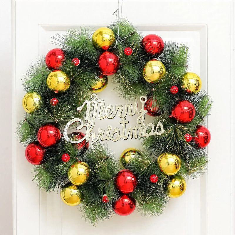 Illuminated Christmas wreath with hanger