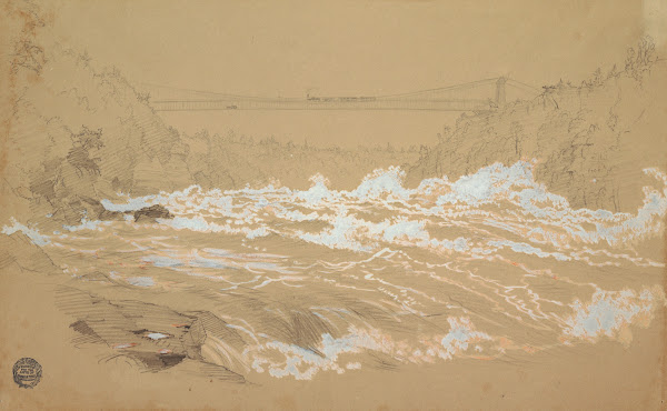 The Gorge Niagara Looking Toward the Suspension Bridge ca 185658