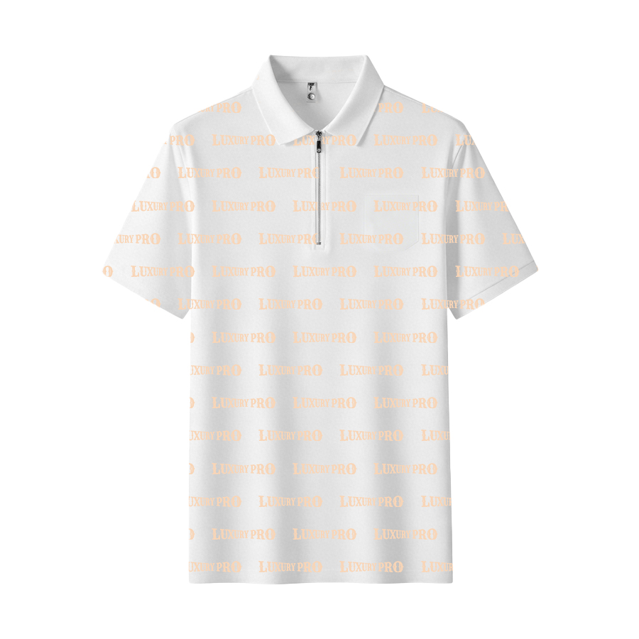 AOP HNH Collared zip polo shirt with pocket