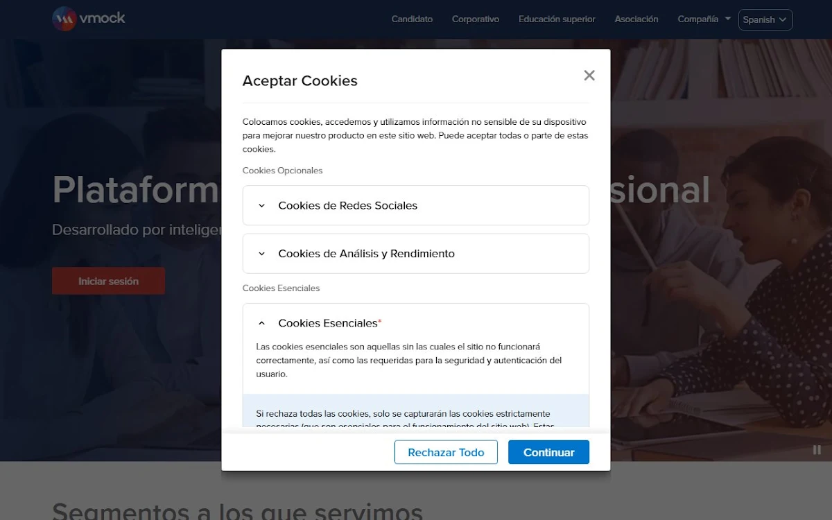 Captura de vmock.com