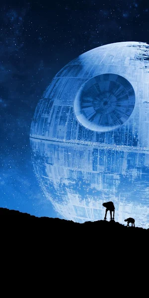 Star Wars, Death Star, At-At, Space, Night Sky 2K Wallpaper Background