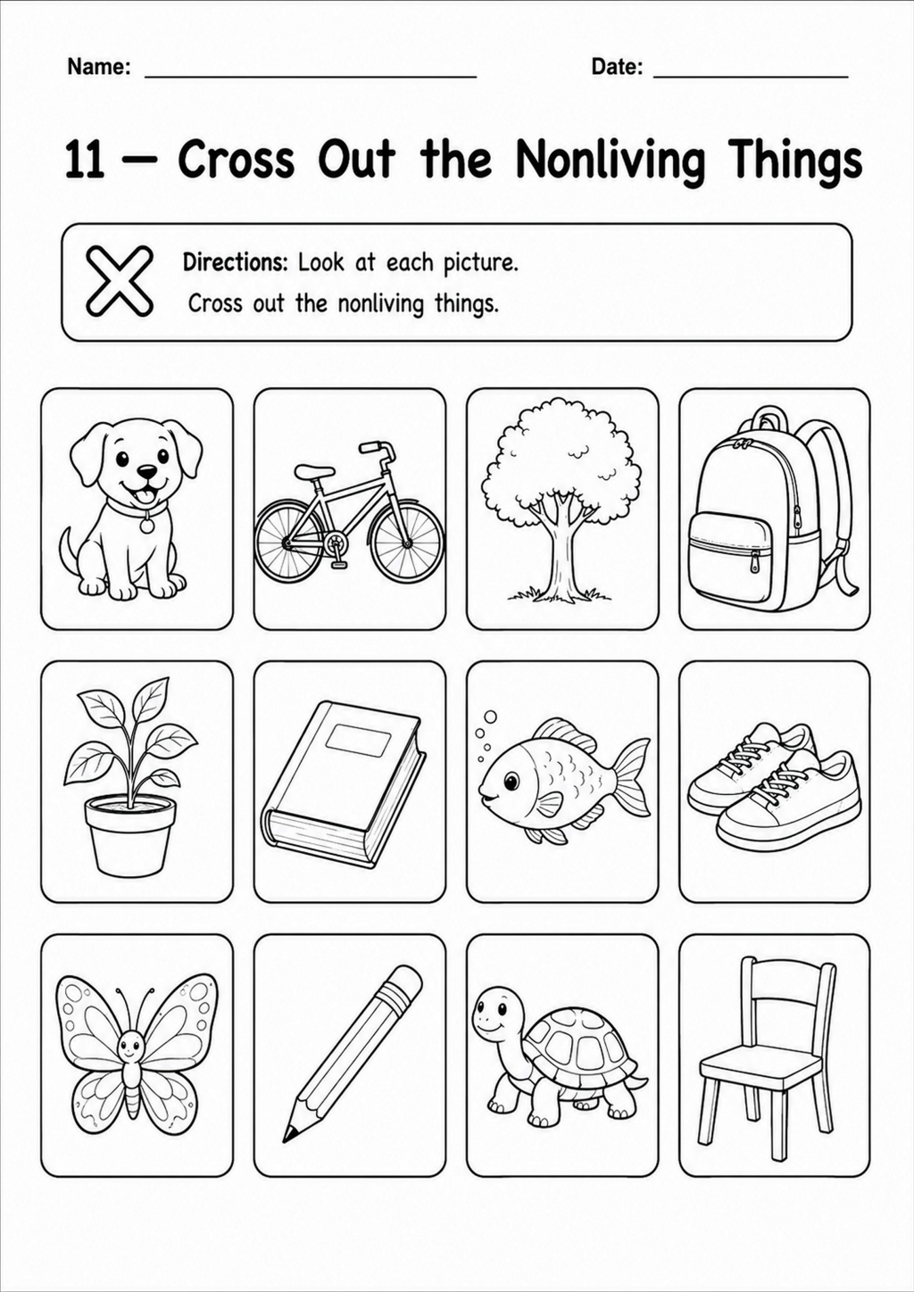 Cross Out the Nonliving Things
