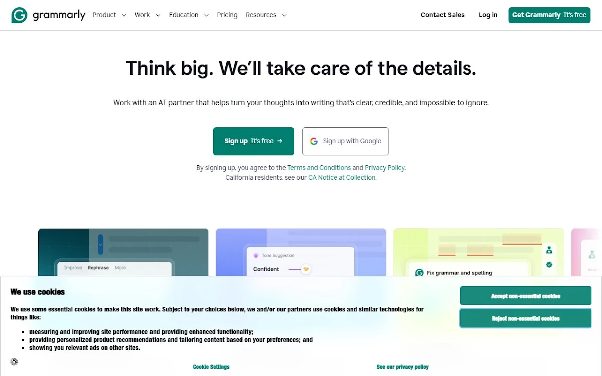 Captura de GPT Grammarly