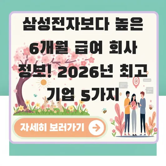 삼성전자보다 높은 6개월 급여 회사 정보