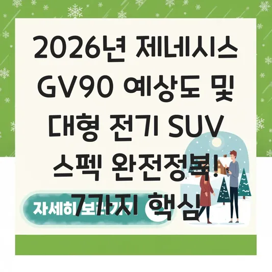 제네시스 gv90 예상도 및 대형 전기 SUV 스펙 대표 이미지