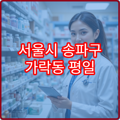 서울시 송파구 가락동 평일 야간 약국 퇴근 후 밤늦게 문여는 곳 안내