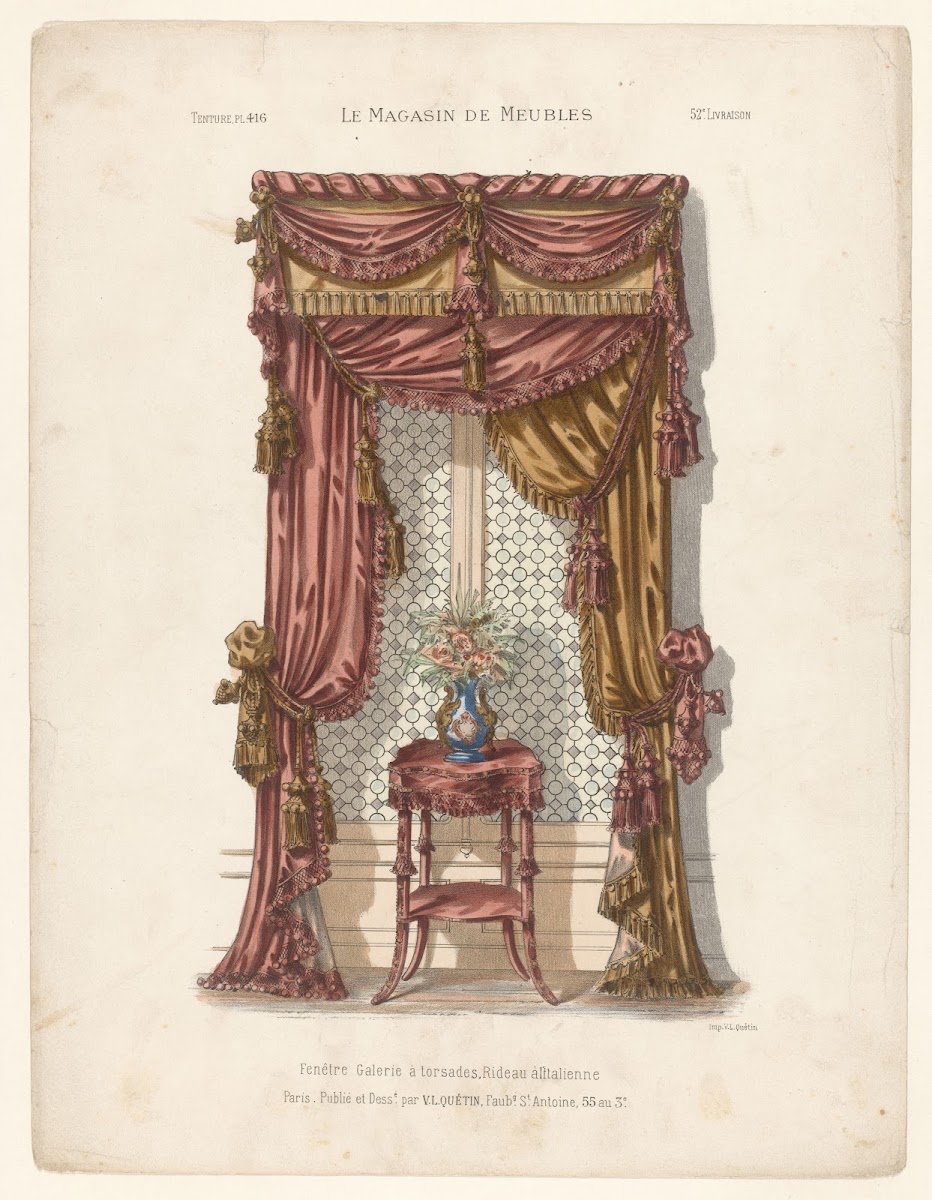 Fenêtre Galerie à torsades Rideau à litalienne 1832   1904