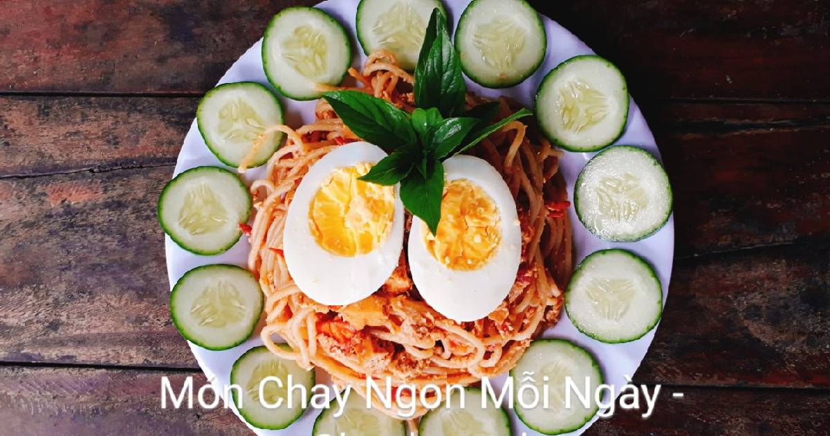 Mỳ ý xào trứng chay