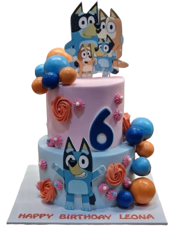 Bluey Themed 2 Tiered Birthday Cake CB-NC670