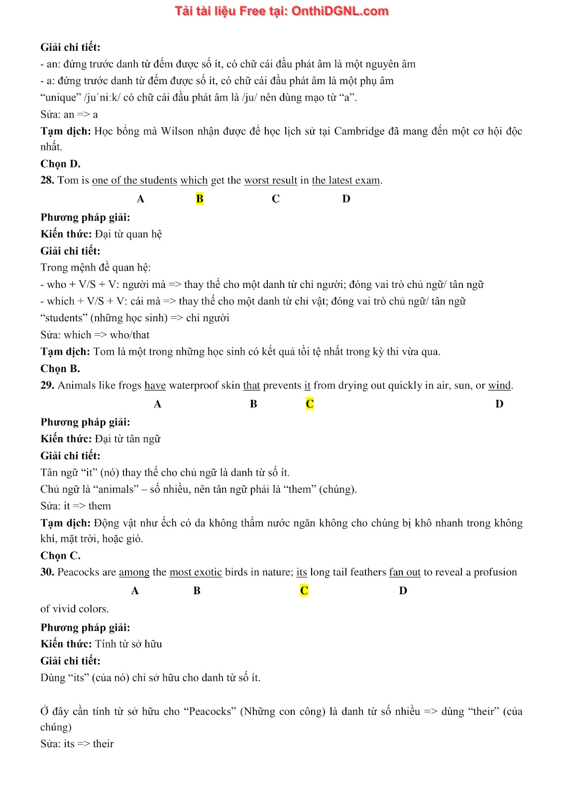 800 bài tập môn Tiếng Anh - Ôn thi ĐGNL ĐHQG TP HCM Phần 34