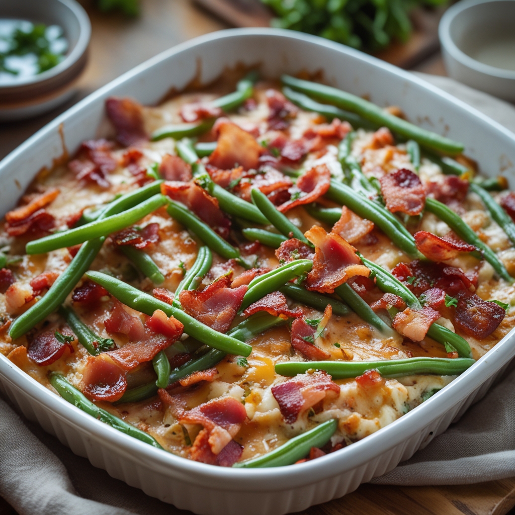 Bacon Loaded Green Bean Casserole - Easy, Comforting Homemade Side Dish