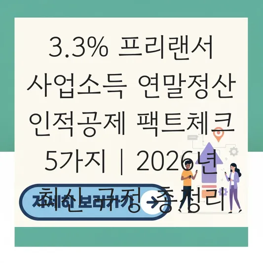 3.3% 원천징수 프리랜서 사업소득 연말정산 인적공제 소득 요건 팩트 체크 대표 이미지