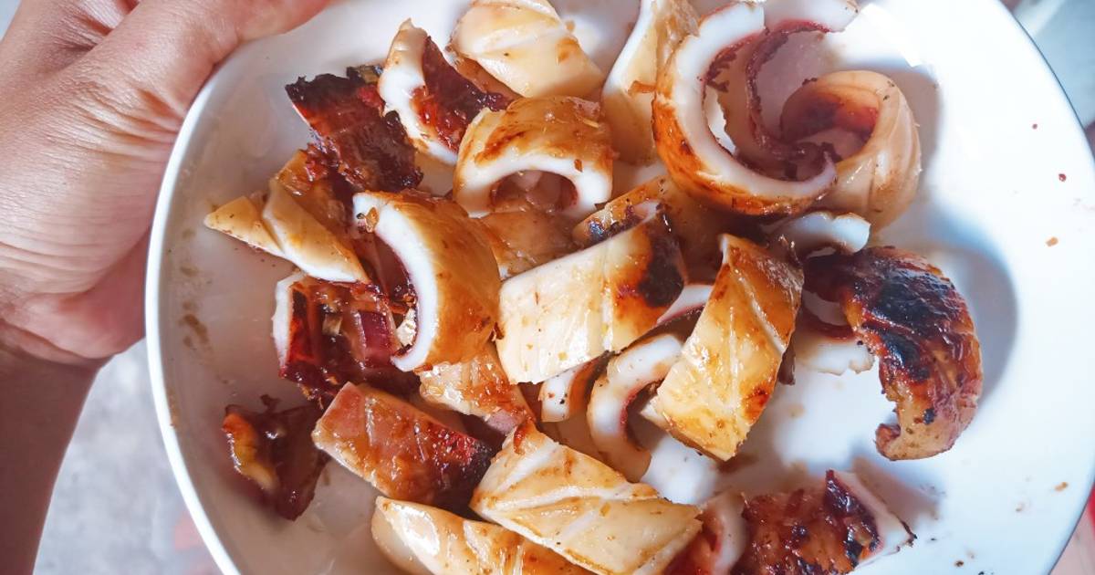 Mực 1 nắng nướng sa tế