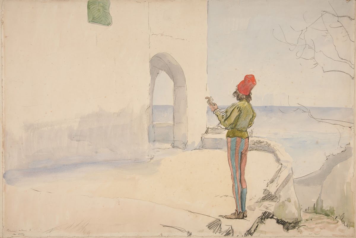 Study for Wandering Minstrel oilpainting 1986