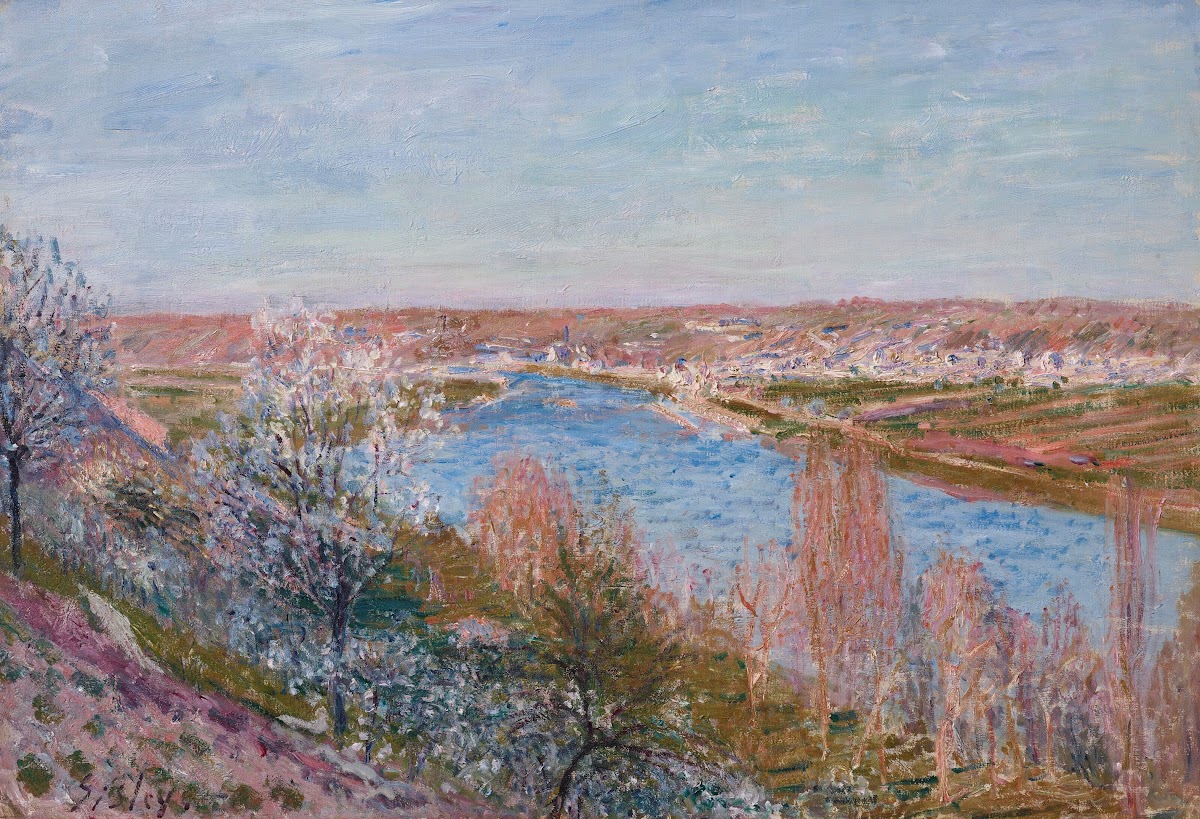 Le village de Champagne au coucher du soleil avril circa 1885
