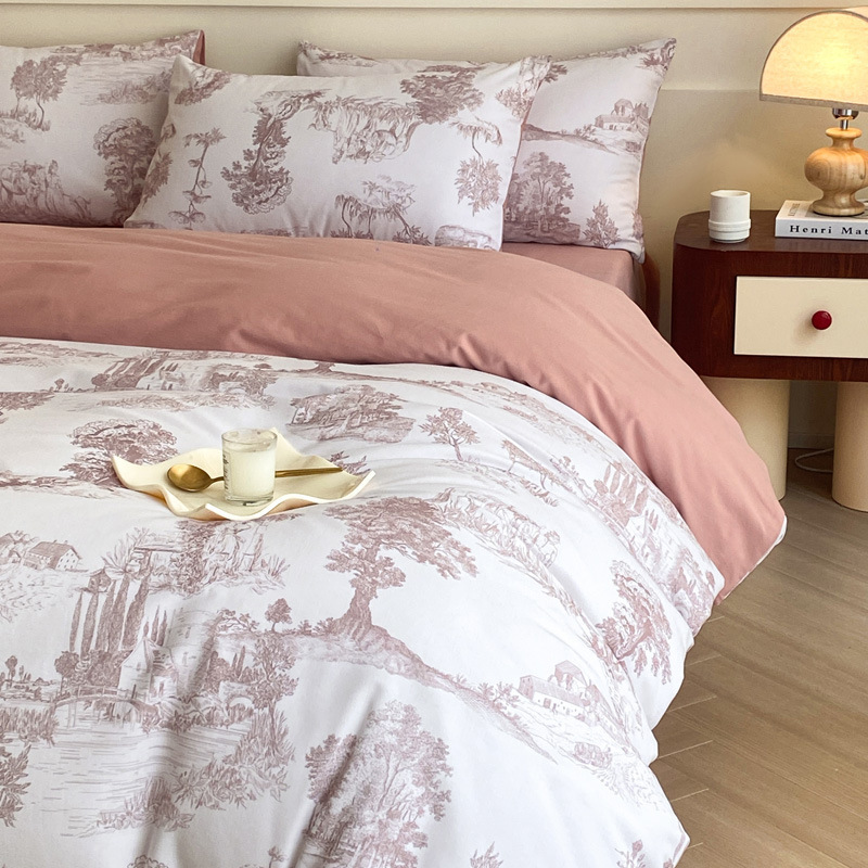 Warm Cotton Bedding Set with Brushed Surface