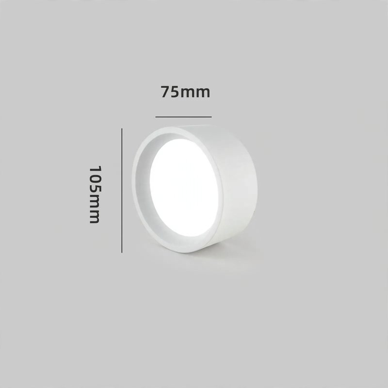Surface-mounted ceiling light, LED, round