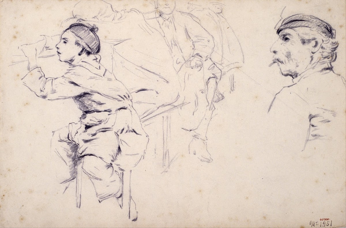 Study of Children and Figures of Men circa 1883