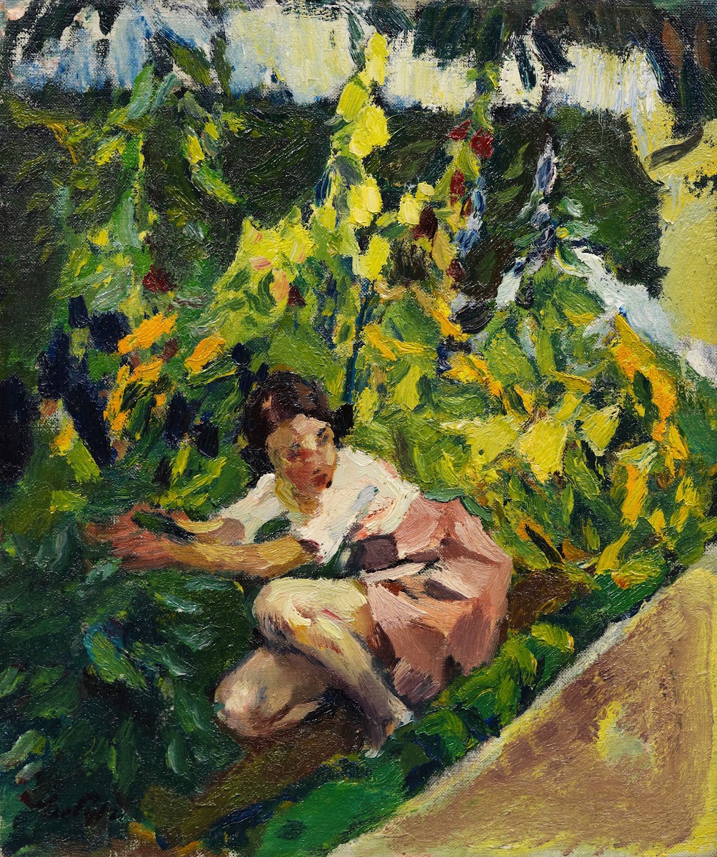 Toni im Blumenbeet 1924