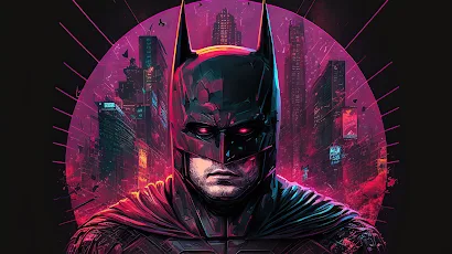 Batman, Neon, Superhero, Gotham, Comic 4K iPhone Wallpaper Background