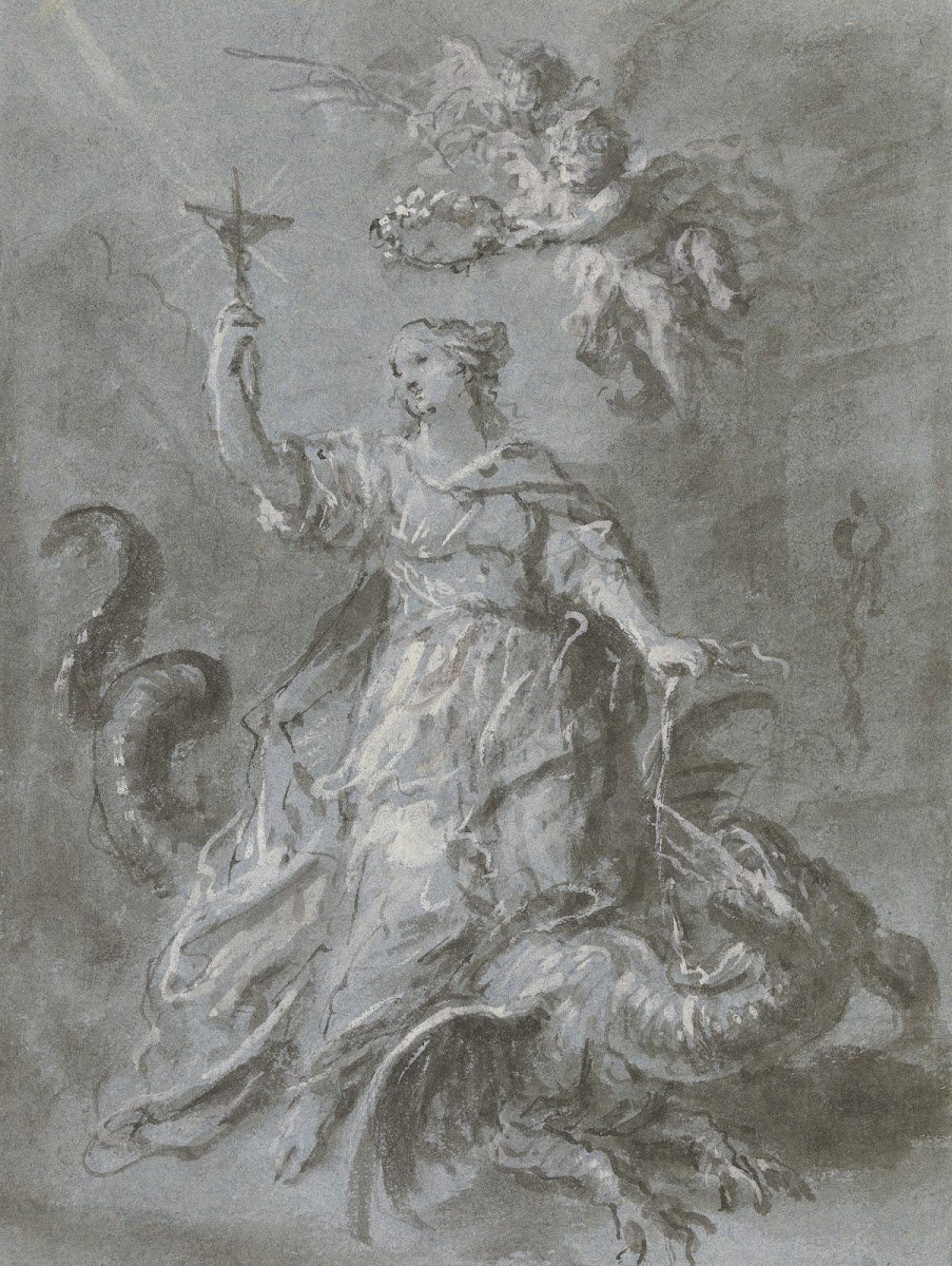 Die Heilige Margarethe auf dem Drachen von zwei Engeln gekrönt 1793