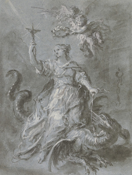 Die Heilige Margarethe auf dem Drachen von zwei Engeln gekrönt 1793