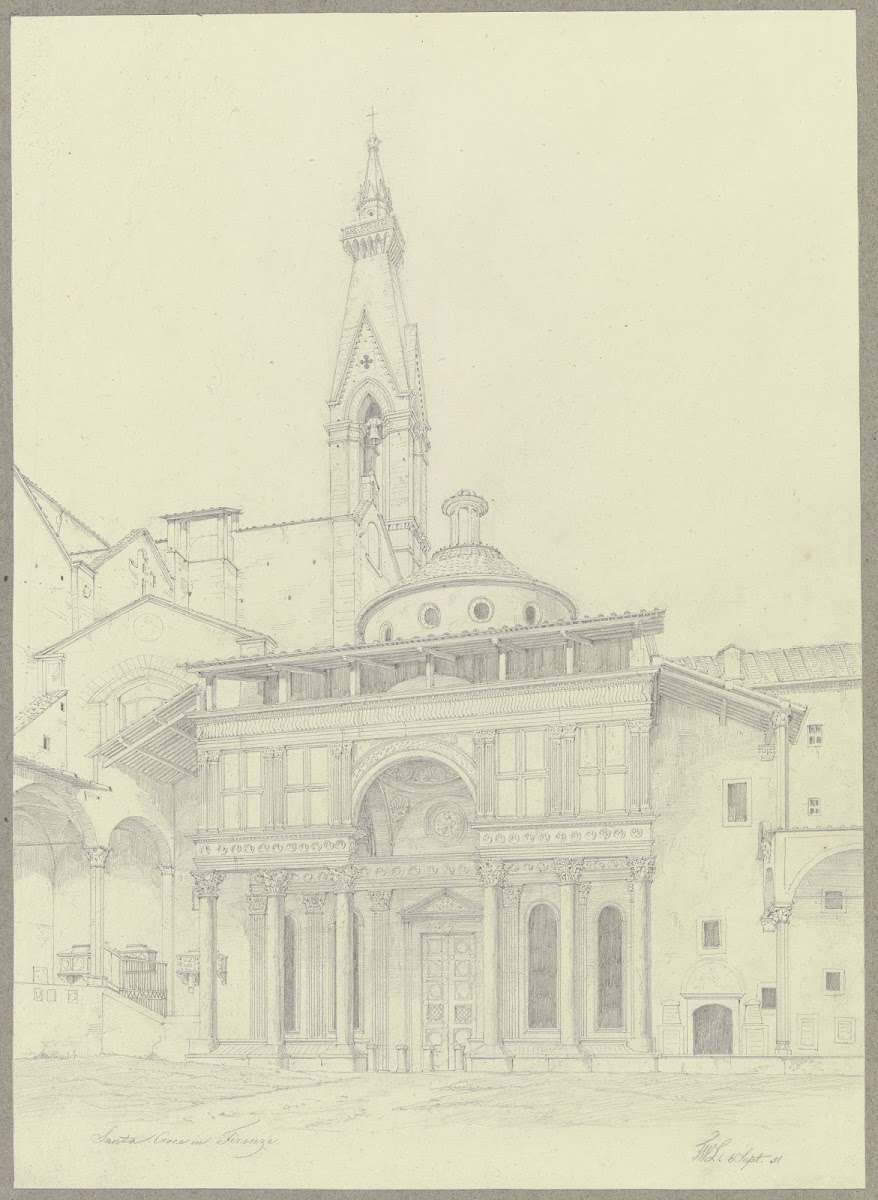 Die Pazzi Kapelle bei Santa Croce in Florenz 1851
