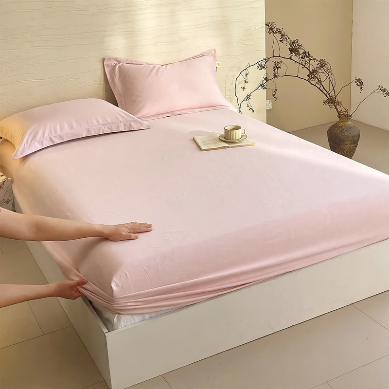 Cotton fitted sheet with fleece surface, 150 cm