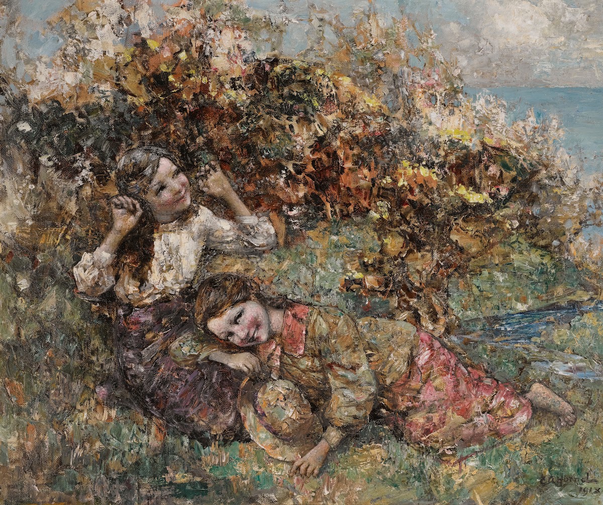 Girls Picking Wild Flowers 1918