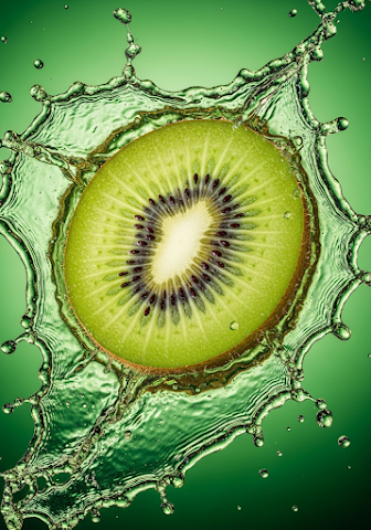 Dynamic Kiwi Fruit Splash Close-up