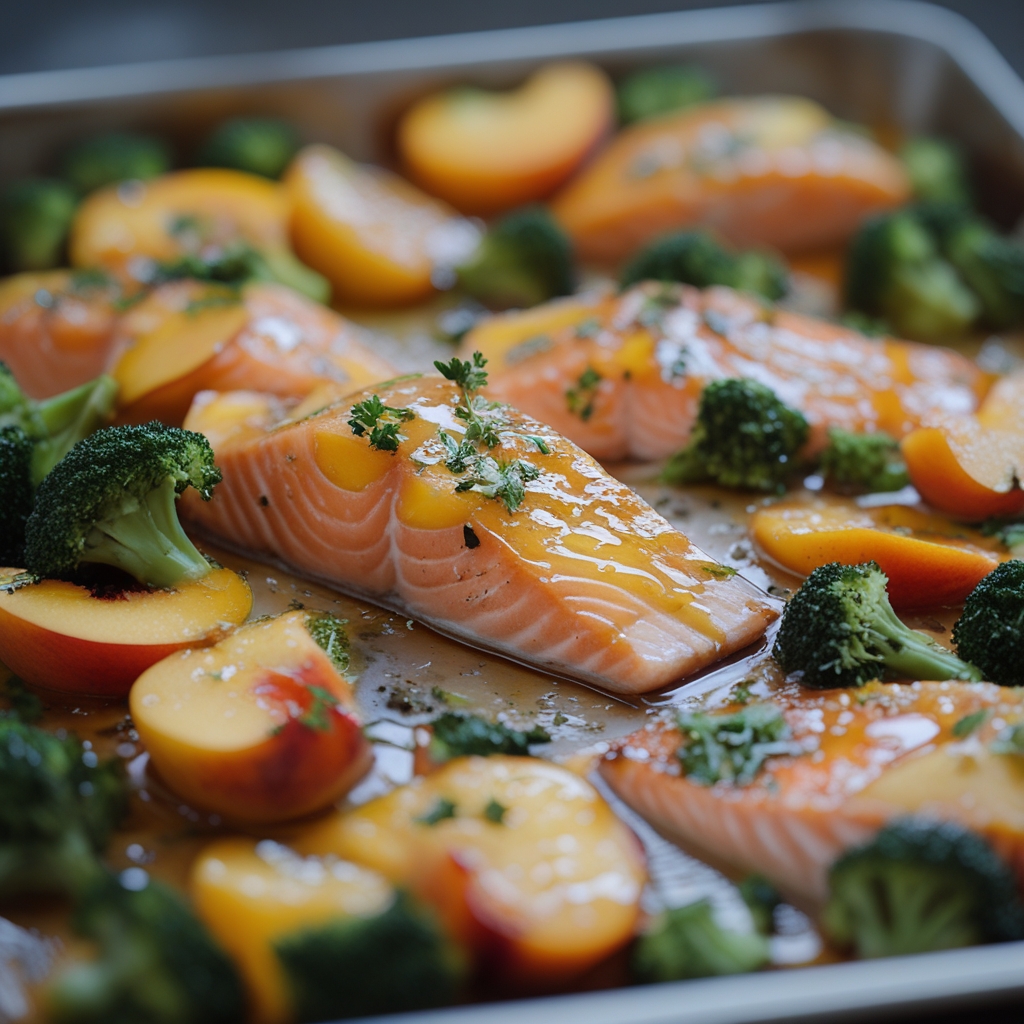 Final Peach Glazed Salmon Sheet‑Pan Power Dinner