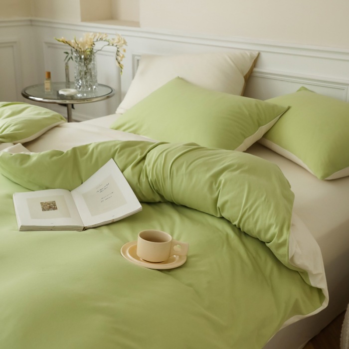 Jersey Cotton Bed Linen Set, 4-piece, soft