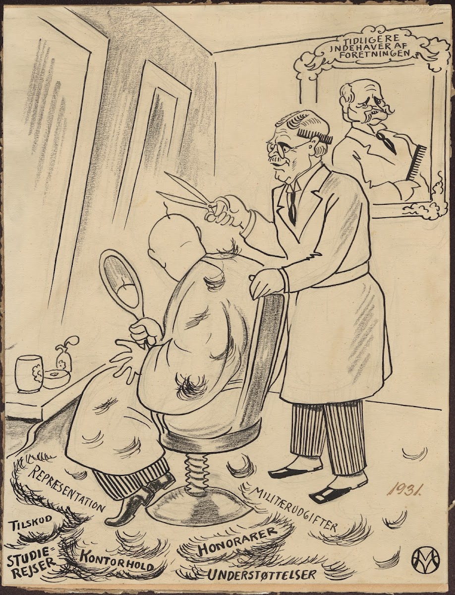 Interior of a Barber Shop 1931