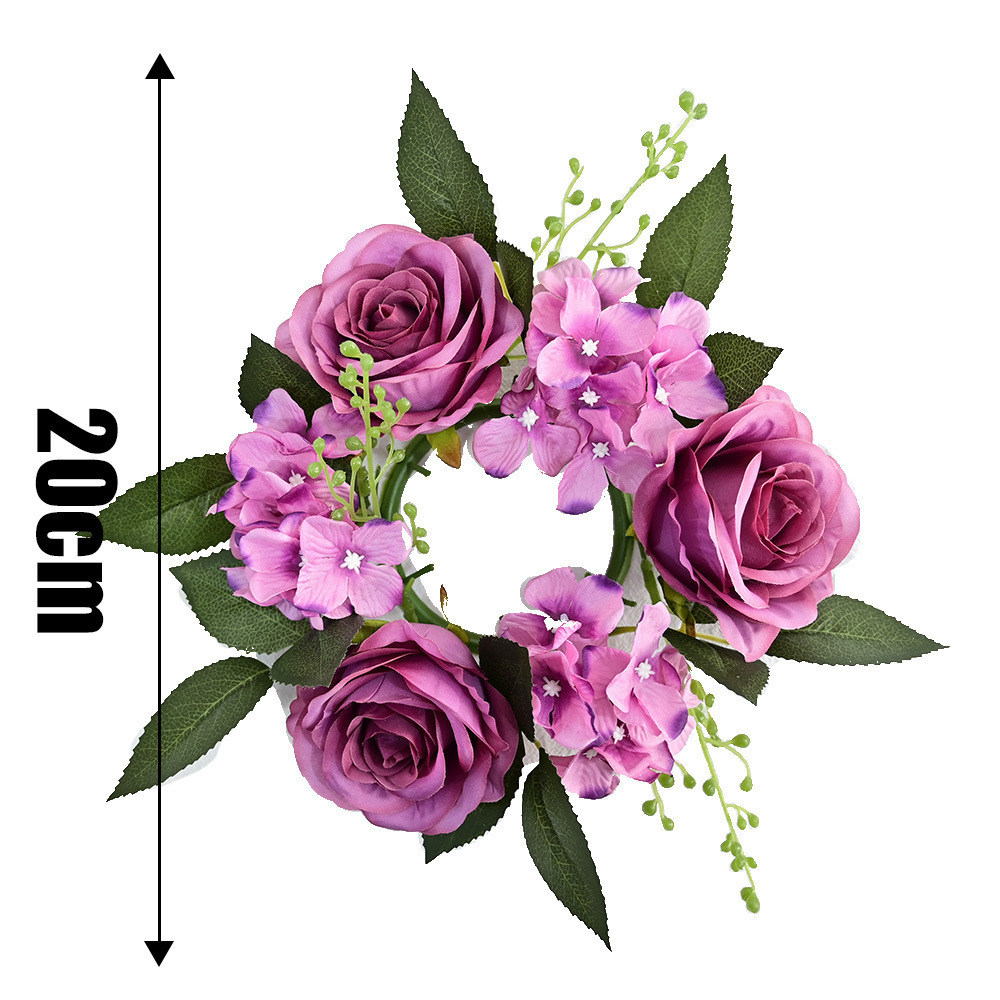 Künstlicher Rosen-Kerzenkranz, 20 cm