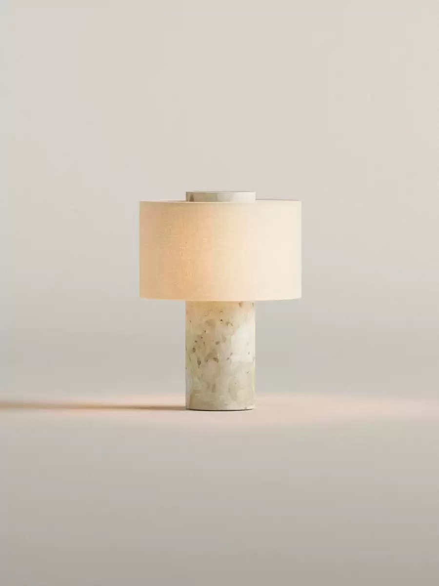 Marble table lamp model 1011, rechargeable or plug-in