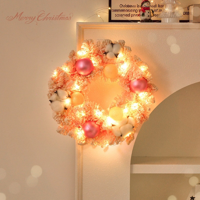 Decorative Christmas Wreath Made of Silk Flowers