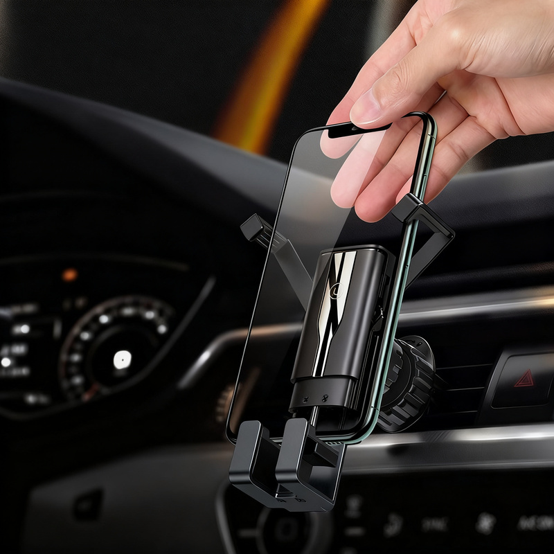 Car phone holder for the vent