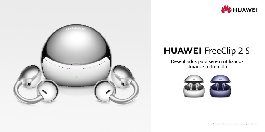 HUAWEI FreeClip 2 S Space Silver chega a Portugal: design de joalharia e som premium num só acessório