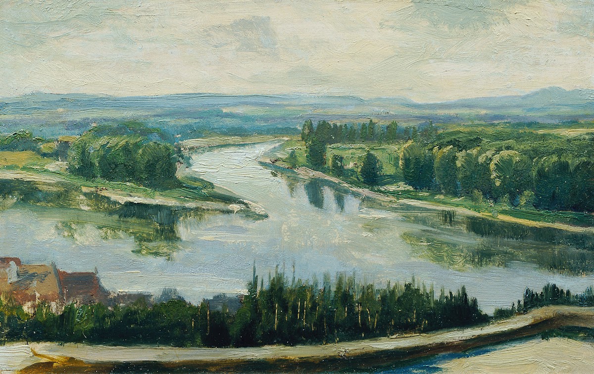 Zusammenfluss von Moldau und Elbe 1902