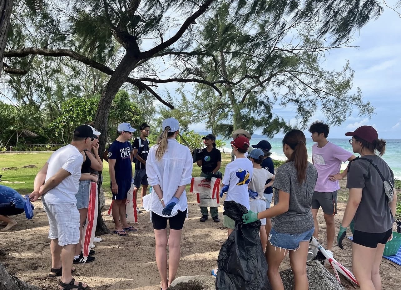 Plastic Free Phuket students at a beach cleanup
