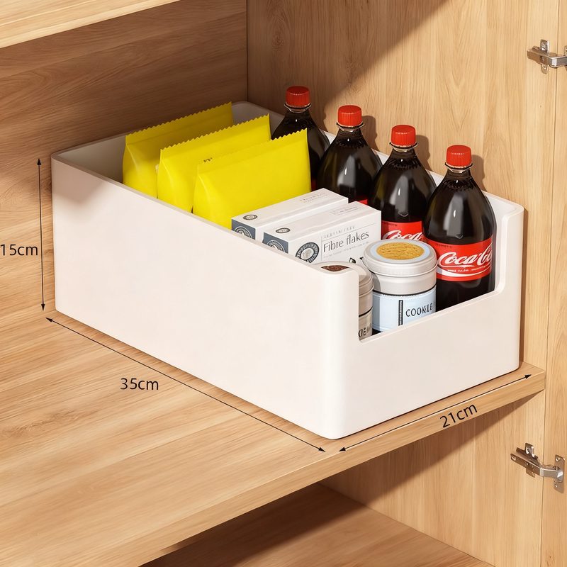 Plastic storage box for kitchen and closet