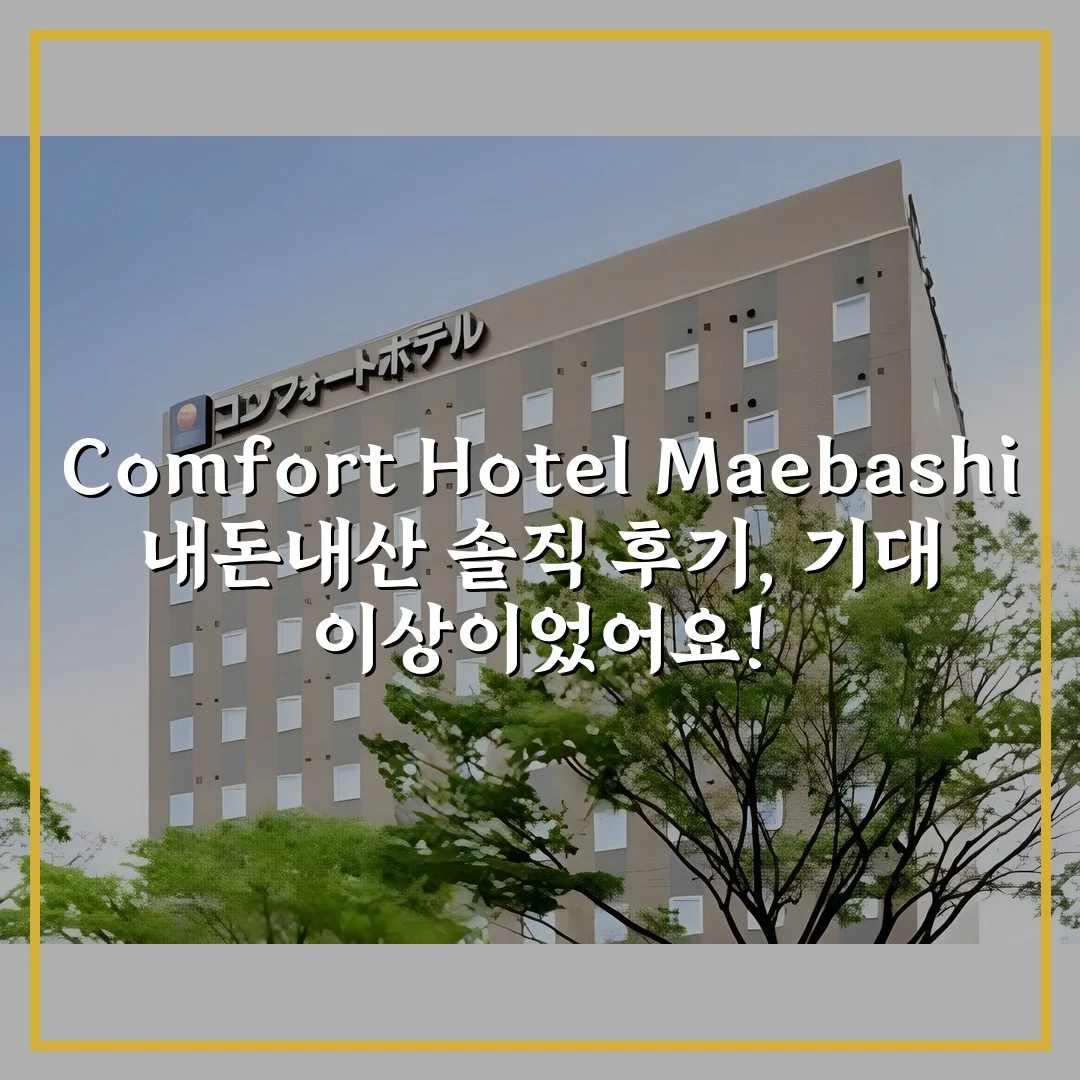 Comfort Hotel Maebashi 내돈내산 솔직 후기, 기대 이상이었어요!