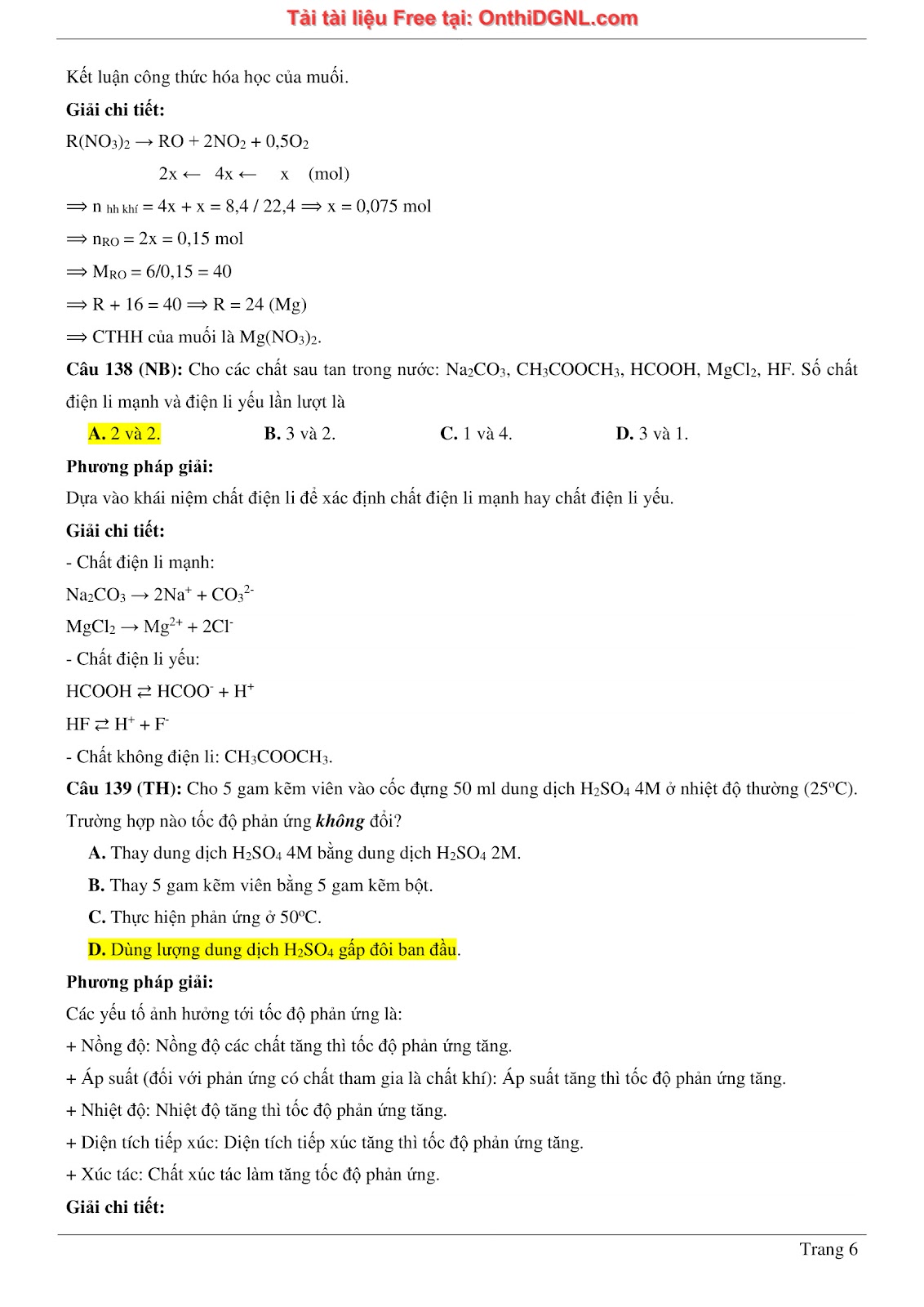 260 bài tập môn Hóa học - Ôn thi ĐGNL ĐHQG Hà Nội Phần 5