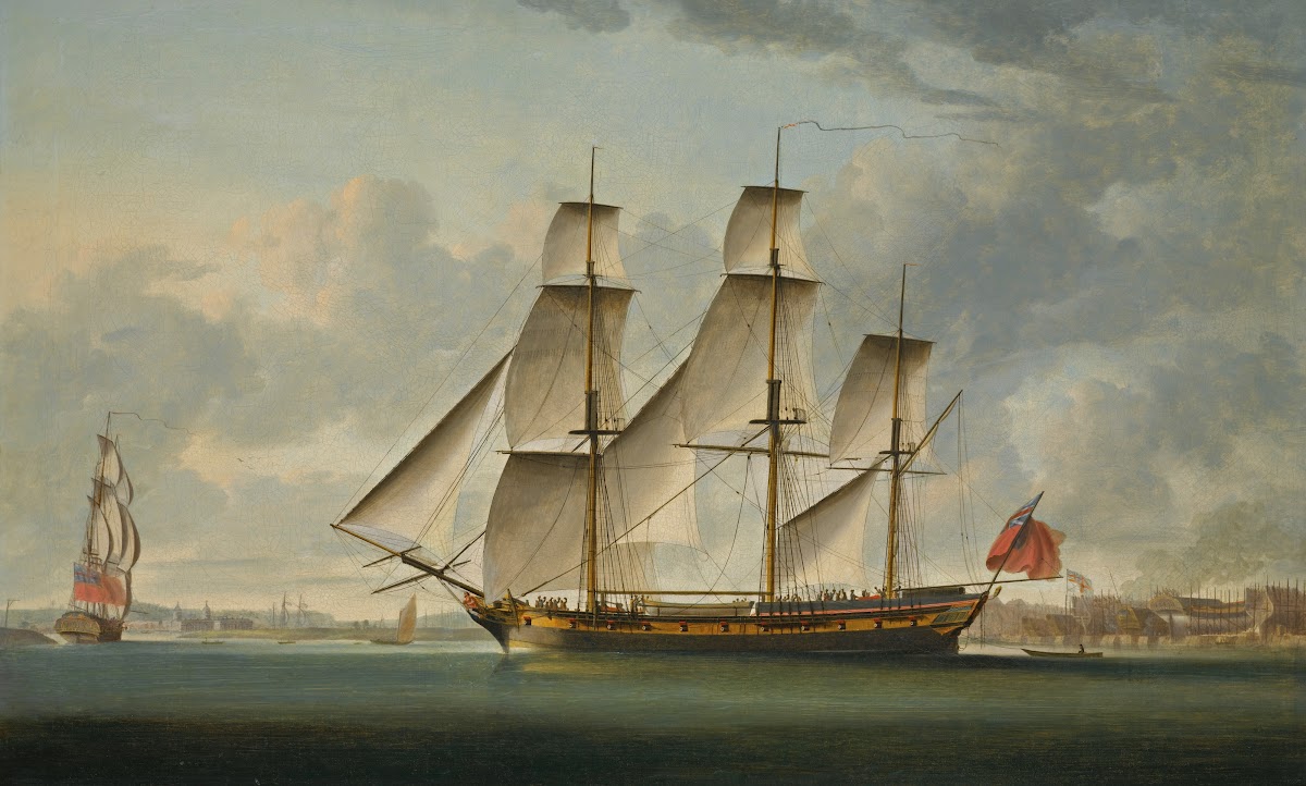 The East Indiaman Delaford In Two PositionsPassing Deptford The Royal Hospital A