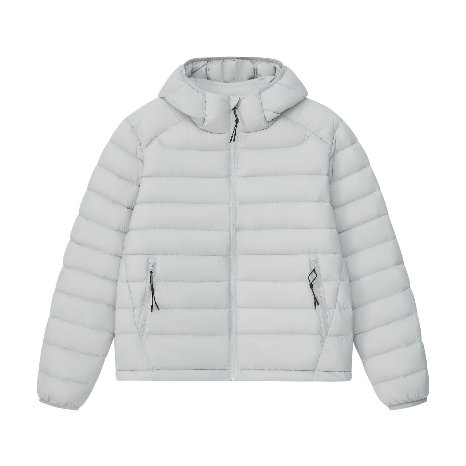 Women's down jacket with hood, padded, warm