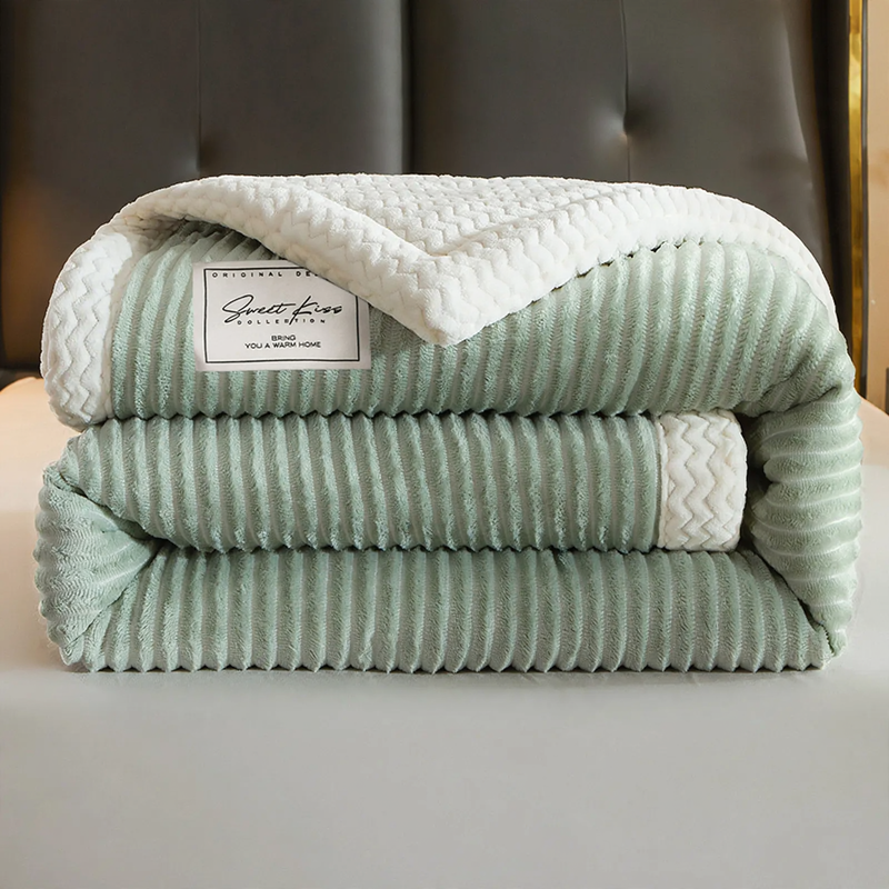 Warm Coral Fleece Blanket for Office and Home